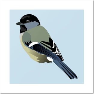 Fun little chickadee bird with 4 stylized options Posters and Art